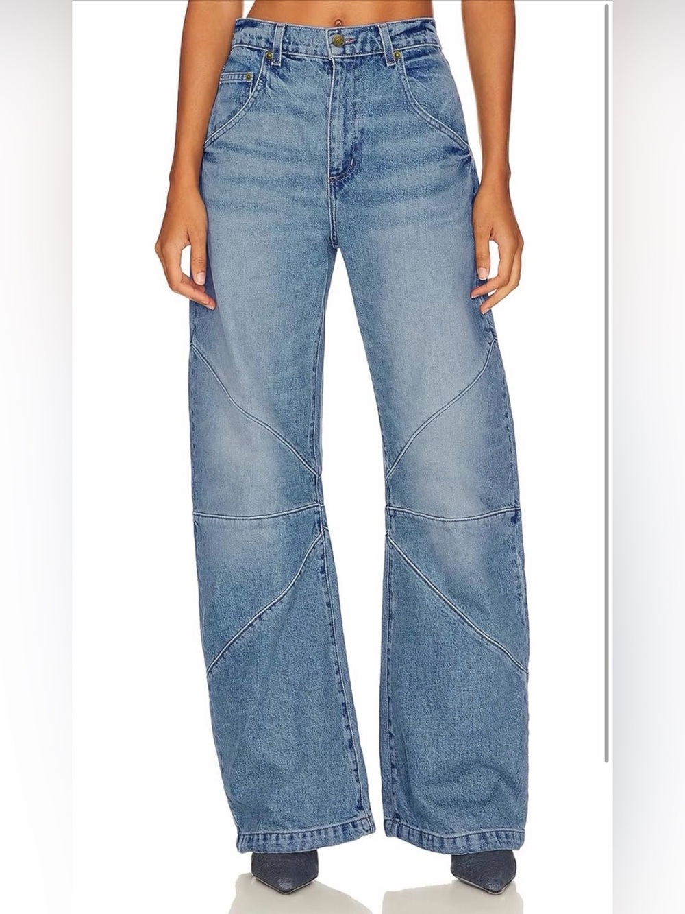 Womens High Waisted Barrel Jeans Casual Loose Boyfriend Wide Leg Size 6 NEW - Picture 4 of 10